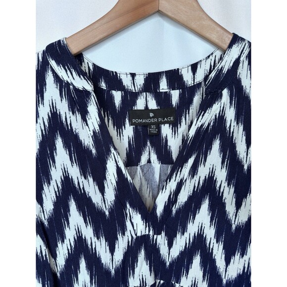 Tuckernuck Dress XS Blue Kenzo V-Neck Long Sleeve Ikat boho - Picture 10 of 10